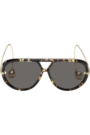 Bottega Veneta Brown Drop Aviator Sunglasses