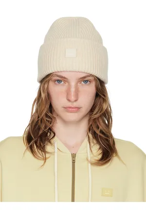 Acne Studios Beige Small Logo Beanie