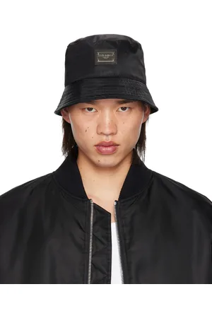Dolce & Gabbana Black Branded Plate Bucket Hat
