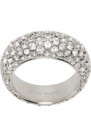 Amina Muaddi Silver Cameron Ring
