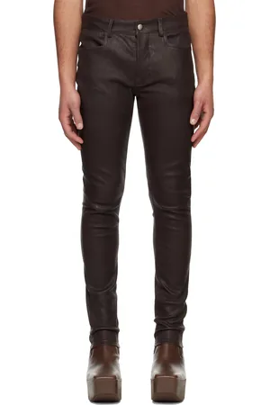 Rick Owens Brown Hollywood Tyrone Leather Pants