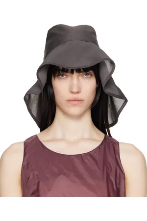 AMOMENTO Gray Sheer Bucket Hat