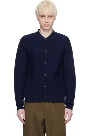 King & Tuckfield Blue Textured Wave Cardigan