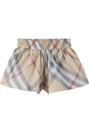 Burberry Baby Beige Check Cotton Shorts