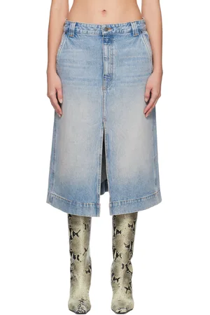 Khaite Blue Charlene Denim Midi Skirt
