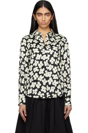 Msgm Black & White Floral Shirt
