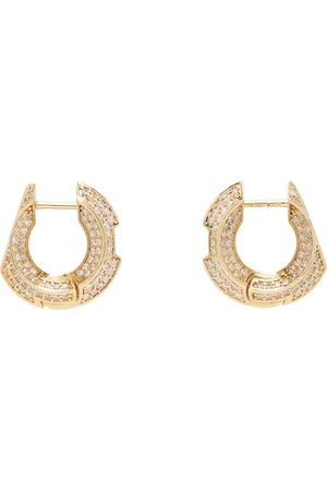 Burberry Gold Hollow Pave Earrings