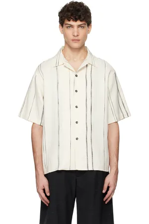 COMMAS Off-White Woven Stripe Boxy Shirt