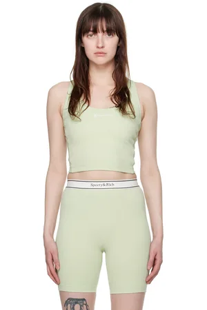 Sporty & Rich Green Runner Script Tank Top