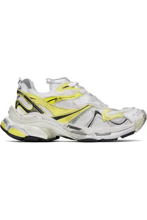 Balenciaga White & Yellow Runner 2.0 Sneakers