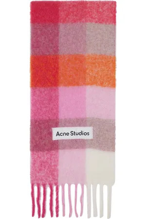 Acne Studios Pink & Orange Mohair Checked Scarf