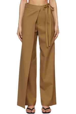 Maison Margiela Tan Tailoring Wool Canvas Tie Trousers