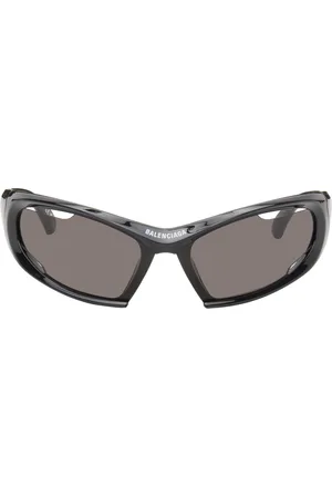 Balenciaga Black Dynamo Rectangle Sunglasses