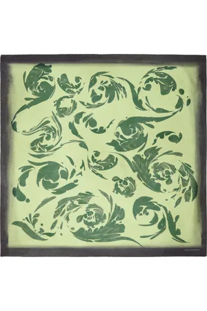 DRIES VAN NOTEN Black & Green Printed Silk Scarf