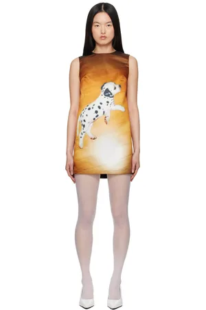 ASHLEY WILLIAMS Yellow & Black Printed Minidress