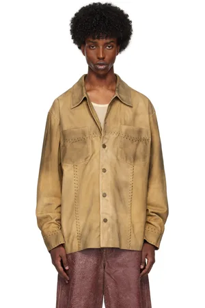 Guess Brown Washed Suede Shirt