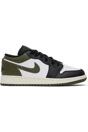 Nike Big Kids Khaki & Black Air Jordan 1 Low Sneakers