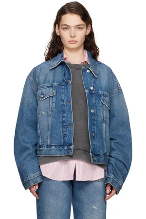 Acne Studios Blue Relaxed Cropped Fit Denim Jacket