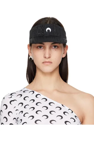 Marine Serre Black Recycled Moire Visor Cap