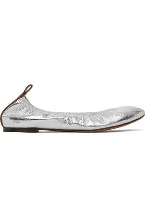 Lanvin Metallic Leather Ballerina Flats