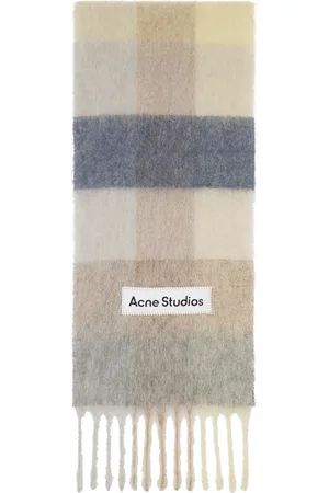 Acne Studios Beige & Navy Mohair Checked Scarf