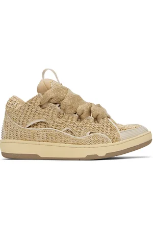 Lanvin Beige Curb Raffia Sneakers