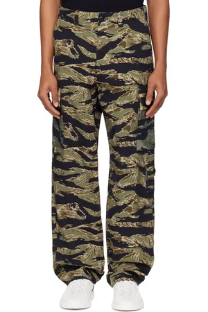 Givenchy Black & Khaki Camo Print Cargo Pants