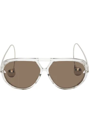 Bottega Veneta Gray Drop Aviator Sunglasses