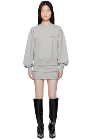 The Attico Gray Sweater Minidress