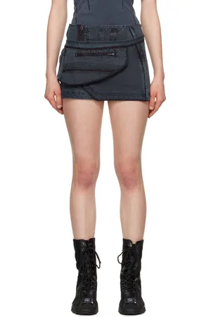Hyein Seo Gray Dyed Waist Bag Miniskirt & Pouch Set