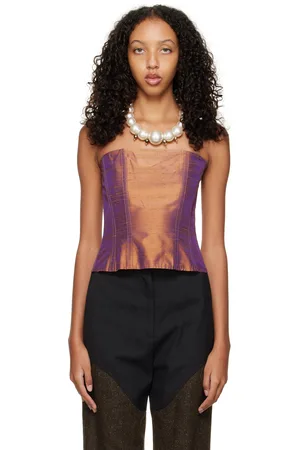 Puppets and Puppets Gold Iridescent Tank Top