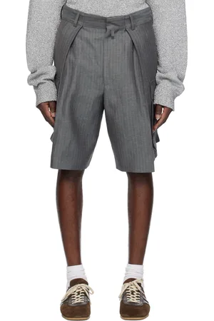 DRIES VAN NOTEN Gray Pleated Shorts