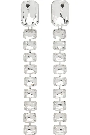 AREA Baguette Crystal Drop Earrings