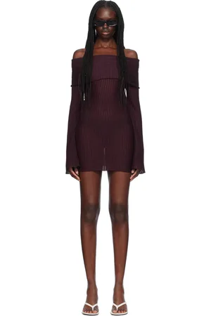 AYA MUSE Burgundy Sava Minidress