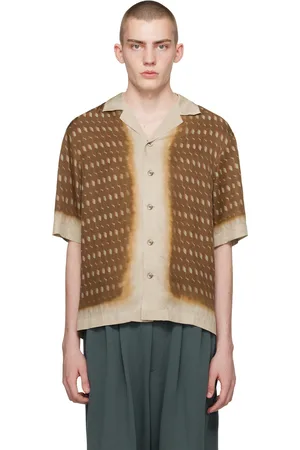 DRIES VAN NOTEN Taupe & Brown Patterned Shirt