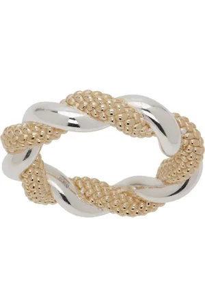 Bottega Veneta Gold & Silver Twist Ring