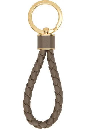 Bottega Veneta Taupe Intreccio Key Ring