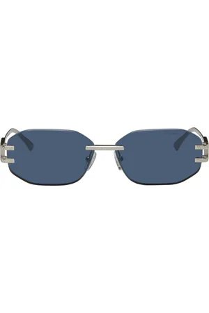 VERSACE Silver Damier Plaque Sunglasses