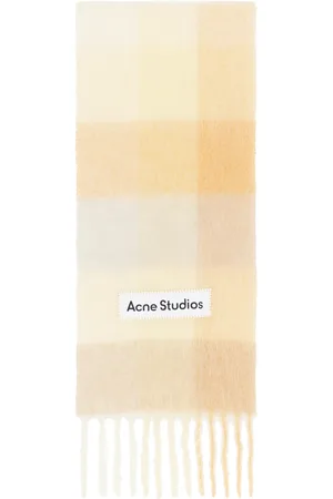 Acne Studios Yellow & Beige Mohair Checked Scarf