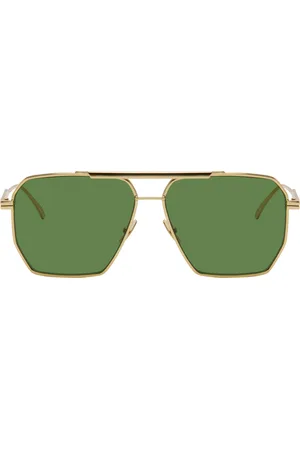 Bottega Veneta Gold Classic Aviator Sunglasses