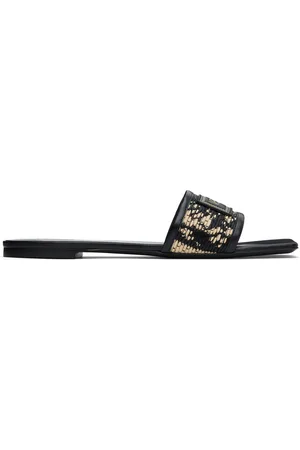 VERSACE Black Logo Patch Slides
