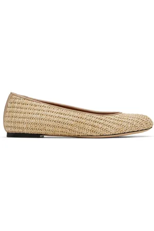 Lanvin Beige Raffia Ballerina Flats
