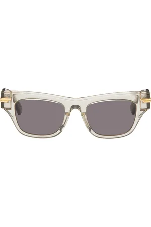 Bottega Veneta Beige Mitre Square Sunglasses