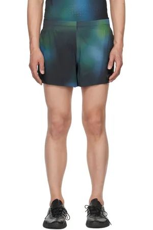 Y-3 Green Allover Print Running Shorts