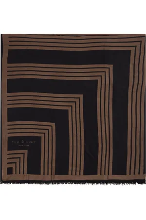 RAG&BONE Brown & Black Harlow Geo Scarf