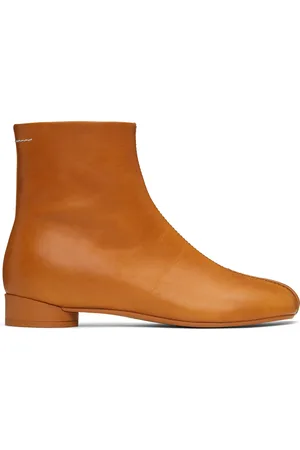 Maison Margiela Tan Pinched Seam Ankle Boots