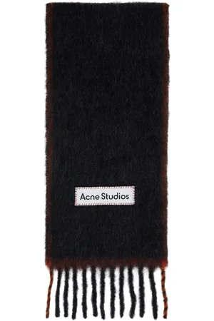 Acne Studios Black & Brown Narrow Wool Mohair Scarf