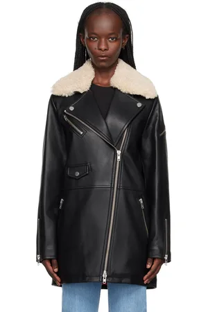 Stand Studio Black Kinsley Faux-Leather Coat
