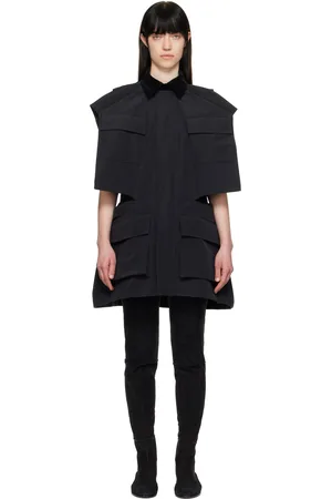 SACAI Black Grosgrain & Quilted Satin Minidress