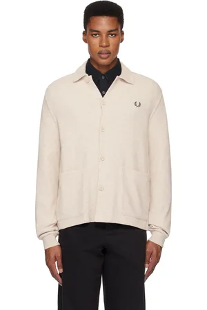 Fred Perry Off-White Button Through Long Sleeve Cardigan